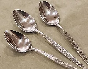 AMC Stainless Silverware CASCADE Pattern Set of 3 Teaspoons Made Japan 6.5 Long - Picture 1 of 12