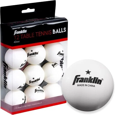 Pelotas ping pong Franklin Sports 40 mm blancas, 12 unidades - Image 1 of 4