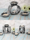 LARGE Oil Burner Wax Warmer Silver Tealight Candle Holder Set Aromatherapy Scent