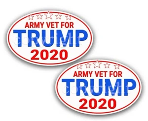 ARMY VETS for TRUMP 2020 Trump Political Bumper Stickers Decals 5" 2-pack MAGA - Picture 1 of 4