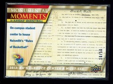2013 Upper Deck University Kansas Jayhawks MM Gold #78 Naismith's Rules 10/50 