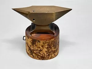 Antiguo orfebre relojero joyero miniatura latón yunque banco herramienta 13 oz - Imagen 1 de 8