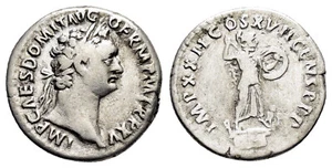 Roman Silver Denarius - Rome 81-96 AD - Domitian and Minerva - Picture 1 of 4