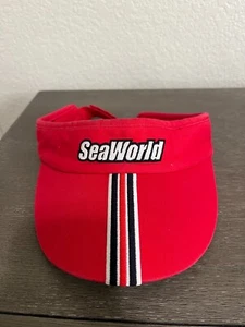 Vintage Sea World Schirmmütze Größe Jugend verstellbar - rot schwarz gestreift - Bild 1 von 5