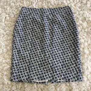 Ann Taylor Skirt Pencil Womens Size 2 Floral Lined Blue White MINT - Picture 1 of 9