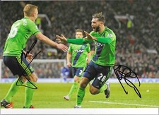 JAMES WARD - PROWSE & CHARLIE AUSTIN SIGNED SOUTHAMPTON FC 12x8 GLOSSY PHOTO