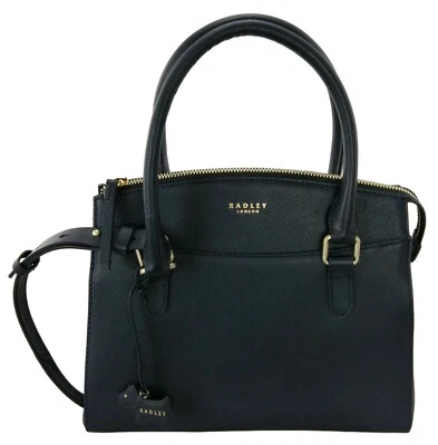 Radley Navy Satchel Bag Dark Blue Zip Top Medium Multiway Handbag Sandham - image 1 of 4