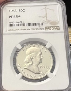 1953 Franklin Half Dollar NGC PF65 * STAR - Bild 1 von 4