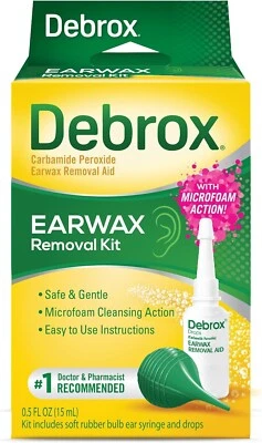 Gotas para eliminar la cera del oído Debrox, removedor de cera de oído de microespuma suave, 0,5 fl oz Foto 1 de 4