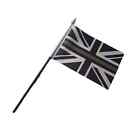 Thin Silver Line Union Jack 6" x 4" Hand waving Flag