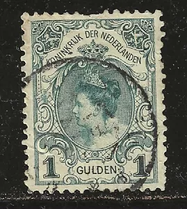 NIEDERLÄNDISCHE BRIEFMARKE #83a - 1g KÖNIGIN -- TYP I - 1898 -- GEBRAUCHT - Bild 1 von 3