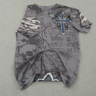 Camisa Arcaica Affliction Para Hombres Mediana Y2K Patinador Gótico Grunge Camiseta Reaper Wings Foto 1 de 4