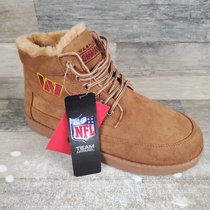 FOCO NFL Team Logo Tailgate Boots Mens Sz 8 Brown Washington Commanders Lace-Up - Picture 1 of 12