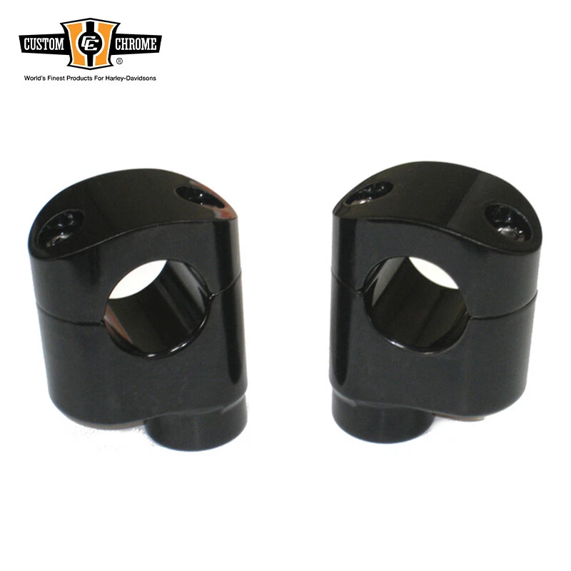 Custom Offset 1-1/4" Handlebar Risers Fits For Harley Davidson Big Twin Black - Изображение 1 из 1