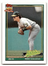 1991 Topps #686 Mike Gallego    Oakland Athletics Baseball Cards EX/NM ID:58274