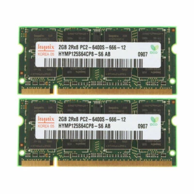 Hynix 4GB 2x 2GB DDR2 PC2-6400 800Mhz Memory for Apple Macbook Pro iMac Mac Mini - Image 1 of 4