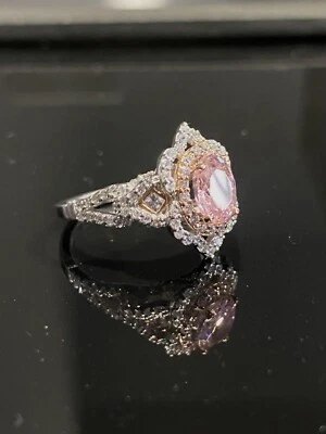 ANTIGUO ANILLO ART DECO CREADO EN LABORATORIO DIAMANTE BODA ACABADO ORO BLANCO 14K Foto 1 de 4