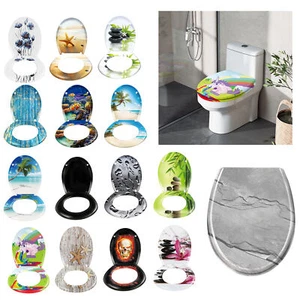 WC Sitz mit Absenkautomatik Abnehmbar Toilettendeckel Duroplast Klobrille Deckel - Bild 1 von 48