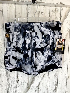 Avia Womens Running Shorts M Gray Bike Lined Zipper Pocket Lightweight Gym NEW - Picture 1 of 5
