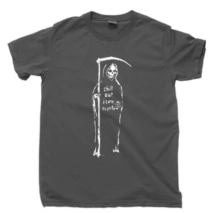 Sensenmann trinkt Bier T-Shirt Ring Halskette Poster Kapuze Totenmaske Gewand Tee - Bild 1 von 12