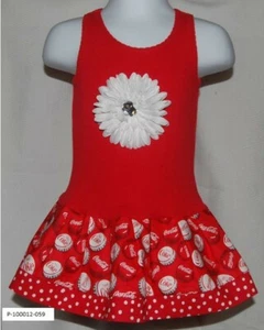 Cab Creations Girls Handmade Rib Tank Top Dress Red Coke Cola - Picture 1 of 1