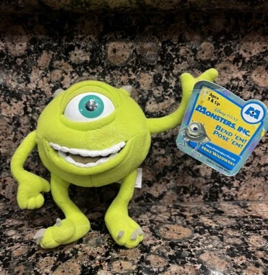 Hasbro Disney Pixar Monsters Inc 2001 Mike Wazowski 5,5” juguete de peluche posable con etiqueta Foto 1 de 4
