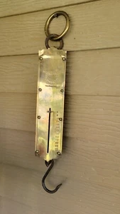 Landers Improved Spring Balance Brass Face Hanging Scale 100 lb. - Picture 1 of 3