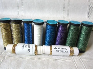 10 Kreinik Metallic #12 Braid Tapestry HI-LUSTRE Embroidery Thread mix color lot - Picture 1 of 9