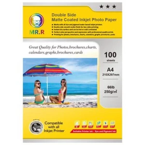 250gsm/qm A4 beidseitig matt bedruckbar 100 Blatt Fotopapier doppeltes matt p... - Afbeelding 1 van 6