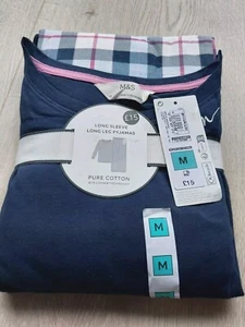 Nuevo conjunto de pijama de mujer M&S talla 12-14 azul marino manga larga - Imagen 1 de 4