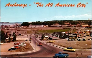 Anchorage Alaska railroad depot dock Elmandorf AFB autos aerial view F114 - Picture 1 of 2