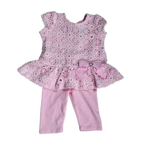 Rare Editions Outfit Baby Girl 24M 2-Piece Girly Adorable Bows Lace Cute Floral - Picture 1 of 5