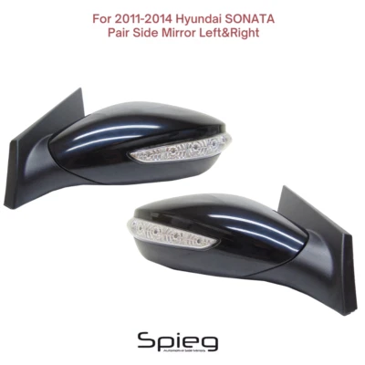 Par de espejos retrovisores térmicos laterales de puerta para Hyundai Sonata 2011-2014 señal de alimentación pintable Foto 1 de 4