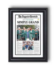 Periódico enmarcado Augusta 2025 Rory McIlroy Masters Champion 'Simply Grand' - Imagen 1 de 12