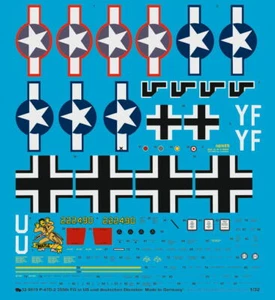 Peddinghaus-Decals 1/32 0919 Thunderbolt IN Allemand Services Avec Deux Markie - Photo 1 sur 1