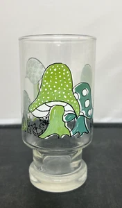 Vintage Hildi Drinking Glass 1970’s Green Merry Mushrooms RARE FS Bnfts Charity - Picture 1 of 8