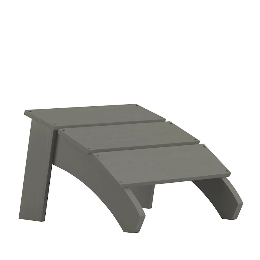 Flash Sawyer Wood Adirondack Ottoman Foot Rest in Gray - JJ-C14309-GY-GG - Image 1 of 1