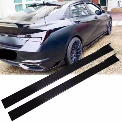 78.7" Side Skirt Extensions Rocker Panels Lip Glossy Black For Hyundai Elantra - Image 1 of 4