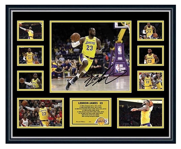 LEBRON JAMES LA LAKERS SIGNED PHOTO LIMITED EDITION FRAMED MEMORABILIA - image 1 of 4