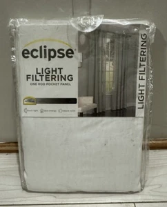 Eclipse Light Filtering One Rod Pocket Panel - 52 in x 95 in -Chelsea White - Picture 1 of 2