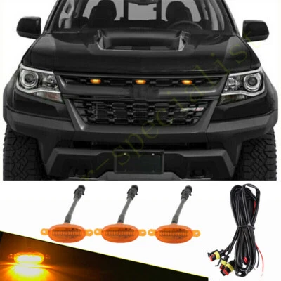 For Chevrolet Colorado 2017-21 Front Grille LED Light Raptor Style Grill Trim 3P - image 1 of 4