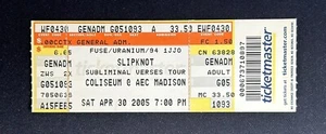 2005 Slipknot Subliminal Verses Tour Alliant Madison WI Full Concert Ticket Stub - Bild 1 von 2