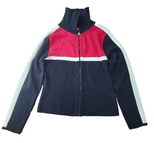 Vintage Esprit Wollpullover Reißverschluss Farbblock Damen Größe M Rot 90er Y2K - Bild 1 von 10