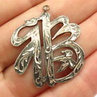 925 Sterling Silver Vintage Etched Chinese Fortune Pendant