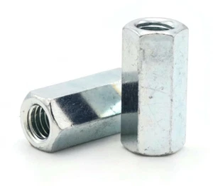 Metric Coupling Nuts DIN6334 Zinc Plated Steel Rod Coupling Hex Nuts - M6 - M30 - Picture 1 of 3