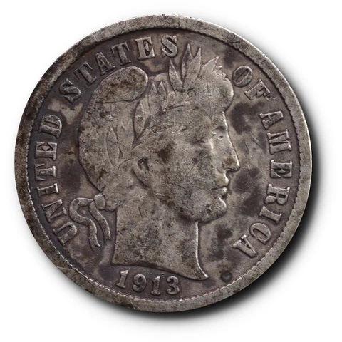 1913 Barber Dime Silver 10C Cover