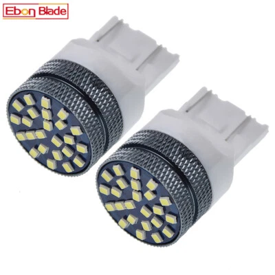 2 X T20 7443 W21/5W LED White Tail Brake Stop DRL Light Bulbs Dual Filament 12V Foto 1 de 4