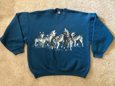 Sudadera Pullover De Colección HL Miller Gold Wolves Wolf Pack Talla XXL Doble Cara Foto 1 de 4