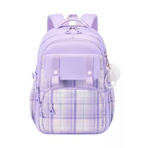 E.Student Backpack with Plush Doll Pendant Multi Compartments Large Capacity - Picture 1 of 22