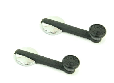 Manivela de ventana de puerta delantera cromada/negra 2 piezas para Volkswagen Type1 Type2 Type3 Ghia Foto 1 de 2